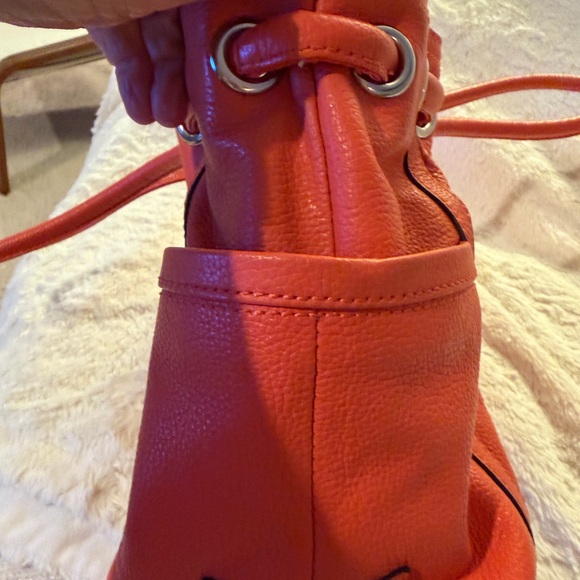 Tiganello Orange Pebbled Leather Tote.  14x10 - Picture 15 of 16